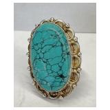 Sterling 925 Silver Turquoise Ring with Black