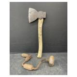 Hatchet & Vintage Hand Drill