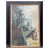 Framed Alien Painting 20 3/4 x 31 '