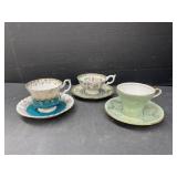 3 Tea Cups And Saucers - Aynsley, Coalport And
