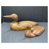 2 Handcrafted Loon Decoys