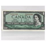 1954 Cdn $1 Bill - Beattie/rasminsky