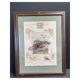Framed Grouse Scotch Whiskey Christmas Greetings