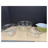 3 Glass Mixing Bowls, Avocado Green Pyrex Bowl