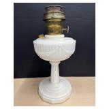 Vintage Aladdin Oil Lamp with Milk Glass Base,