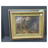 Antique Painting In Panel - Ye Skiggle Players,