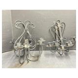 Wrought Iron Candle Wall Sconces - Set of 2 and