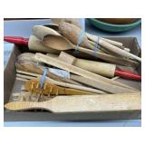 Large Assortment of Wooden Utensils, Rolling
