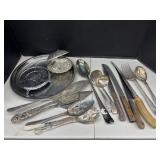 Silver Plate Tray, Serving Utensils and more