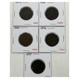 1859,76,86,96,97 Cdn Large Cent