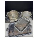 Silver Plate Trays, Glass Baking Dishes with