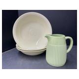 Oneida Petals Pasta Bowls, Ceramic Pitcher