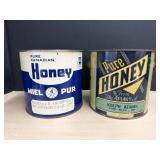 2 Vintage Canadian Honey Tins without Lids,