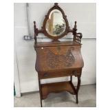 Antique Secretaryï¿½s Desk with Mirror, 28x16x64 '