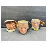3 Lancaster Sandland Toby Jugs 2.5 ' Tall