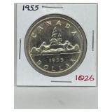 1955 Cdn Silver $1