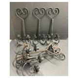 Set of 7 Wrought Iron Candle Wall Sconces