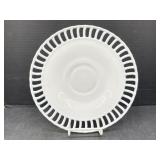 Footed Milk Glass Plate 11 ' D