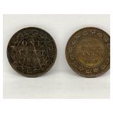 1895 + 1917 Cdn 1 Cent Coins