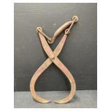 Antique Cast Iron Ice Tongs