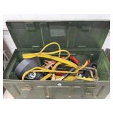 Military Box With Booster Cables, Funnel, Hack
