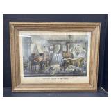 Framed Courier & Ives 'trotting Cracks' At The