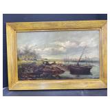 Vintage Framed Painting By 'bough'