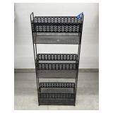 Vintage Black Metal Stand with 3 Baskets