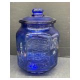 Cobalt Blue Glass Planters Peanut Lidded Glass Jar