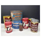 Vintage Tins - Maxwell House, Calumet Baking