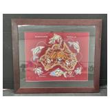 Framed Aboriginal Art 'Balance of Nature' by