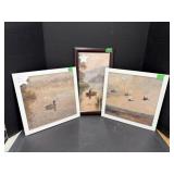 3 Framed Prints - Ducks & Fishing Theme