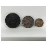 N S 1814 1/2 Penny, 1832 1 Penny + N B 1861 Half
