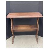 Vintage Wooden Side Table with Magazine Storage