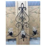 Metal Candle Wall Sconce, 24 '