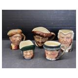 5 Royal Doulton Character Jugs:  Sir Francis
