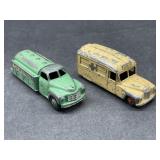Dinky Ambulance and Castrol Oil Tanker