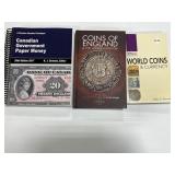 3 Coin Books-world Coins, England, Cdn Gov Paper