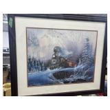 Framed Train Print by Ted Blaylock, 29x34 '