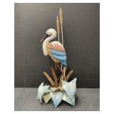 Metal Blue Heron Garden Decor