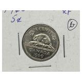 1960 Cdn 5 Cents - Xf