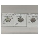 Canada: Geo. V (x3) 10-cents (.925)