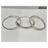 3x Sterling 925 Silver Bangle Bracelets