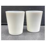 Pair of Opalescent Milk Glass Tumblers 3.5 ' T