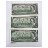 3 X 1967  Cdn Cenntenial $1 Bills