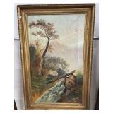 Framed Vintage Painting on Canvas, 31x20 '