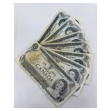 7 X 1973 Cdn $1 Bills