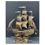 Vintage Metal Ship Music Box