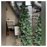 6’ tall lighted Christmas Tree, 2 tree candles, 2’8” tree with berries