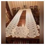 (2) lace table runners 9’3” (2) lace placemats